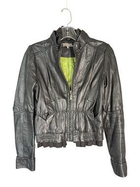 MM Couture by Miss Me Leather Jacket Avante Garde Steampunk Rocker S
